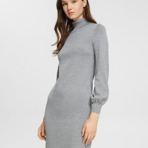 Banana Republic Gray Long-Sleeve Sweater Dress